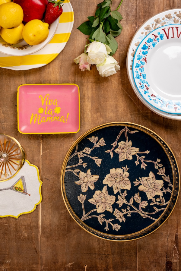 Bandeja de hierro pintada a mano IT174