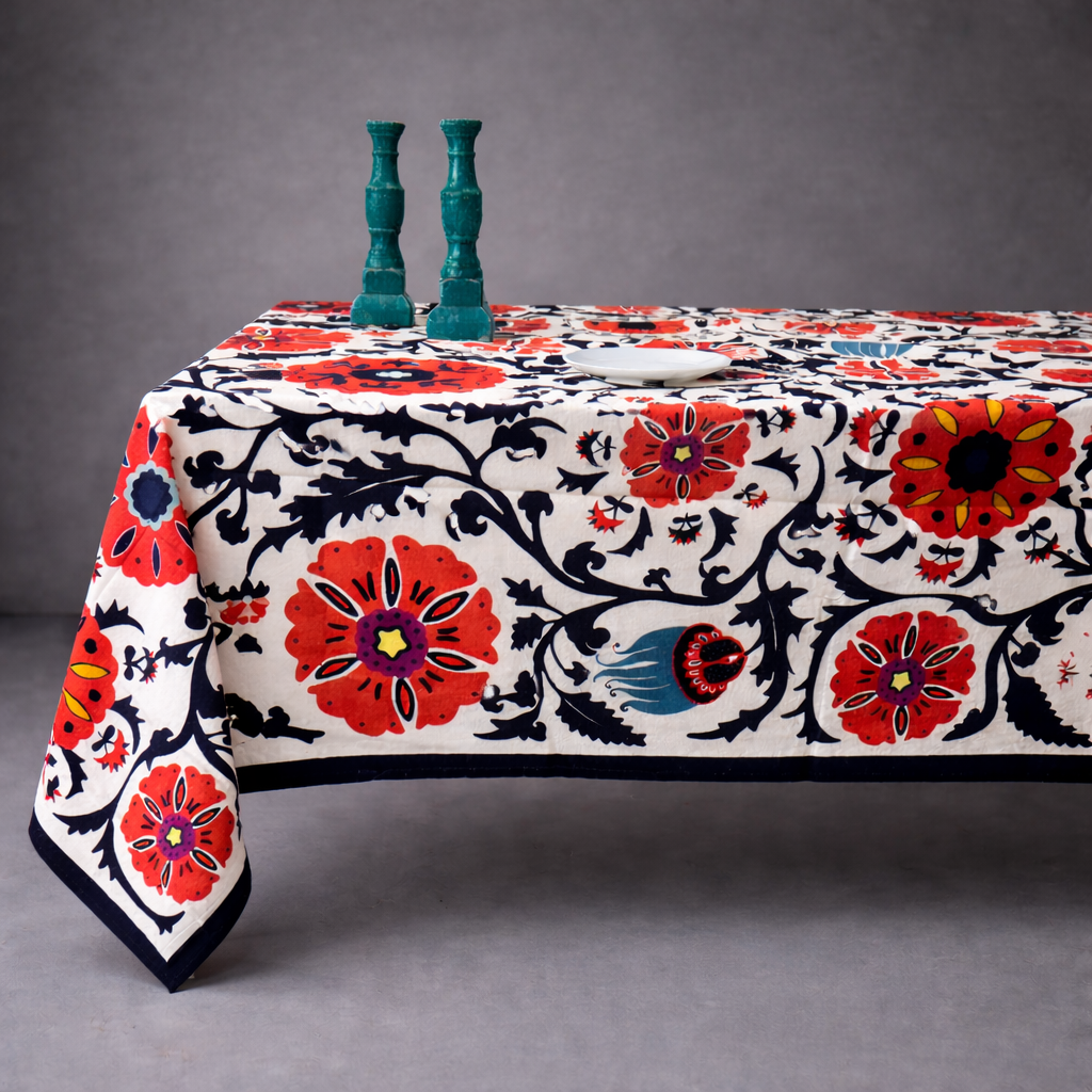 Mantel de algodón estampado