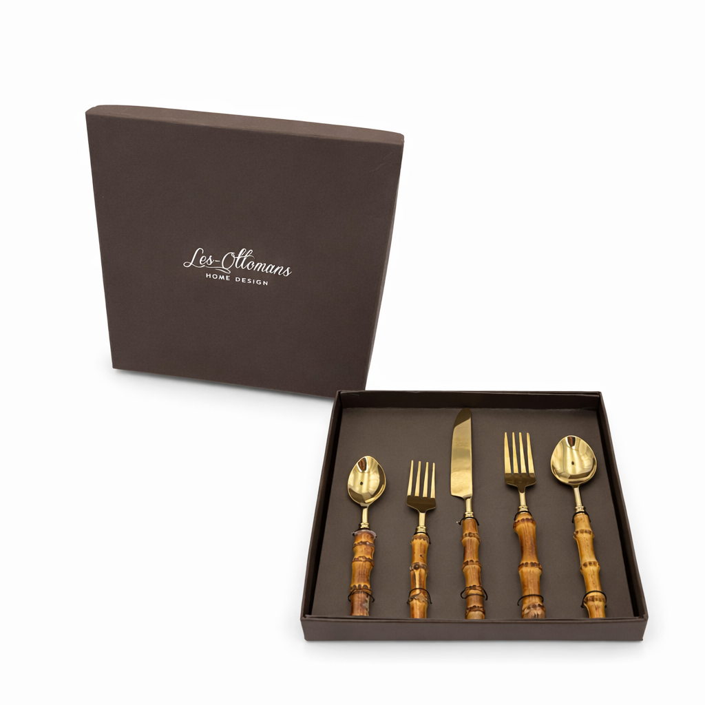 4 Sets Cubertería de 5 piezas - Bamboo