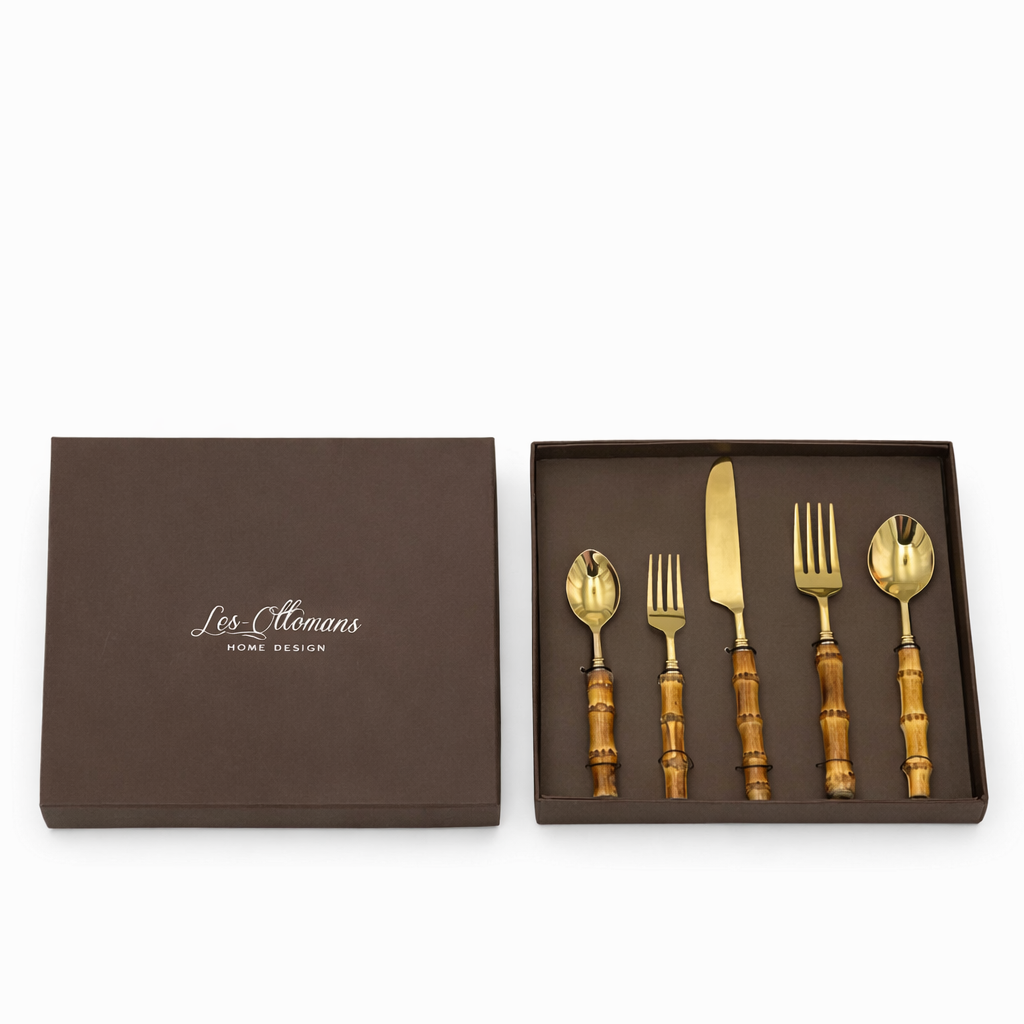 4 Sets Cubertería de 5 piezas - Bamboo