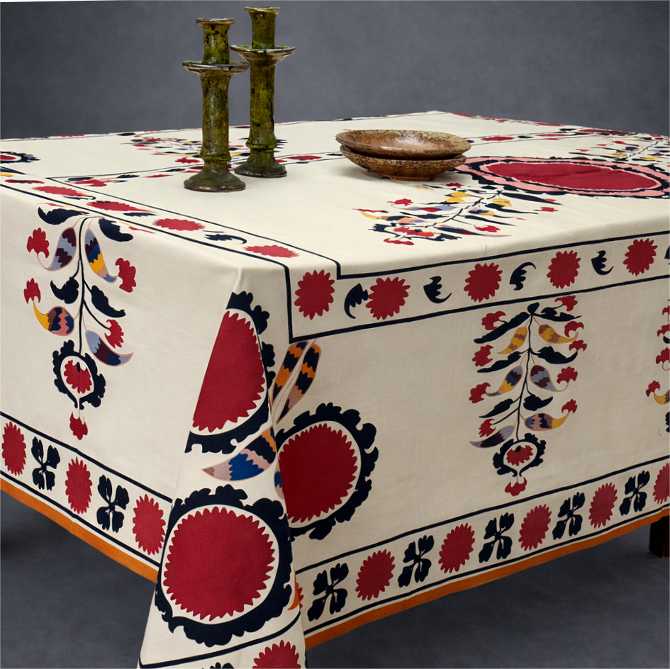 Mantel de algodón estampado