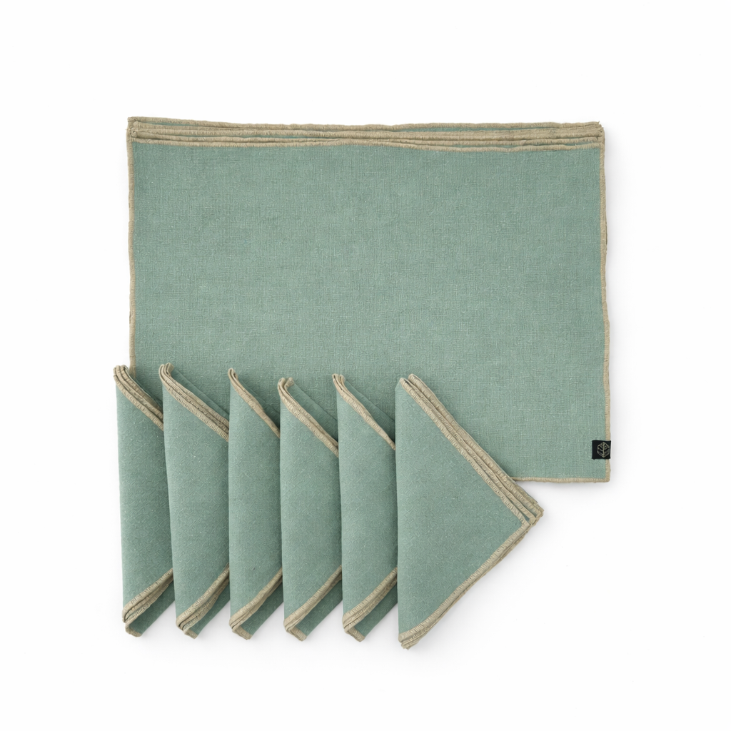 Set de Mantel Individual, Servilleta y Delantal Japonés