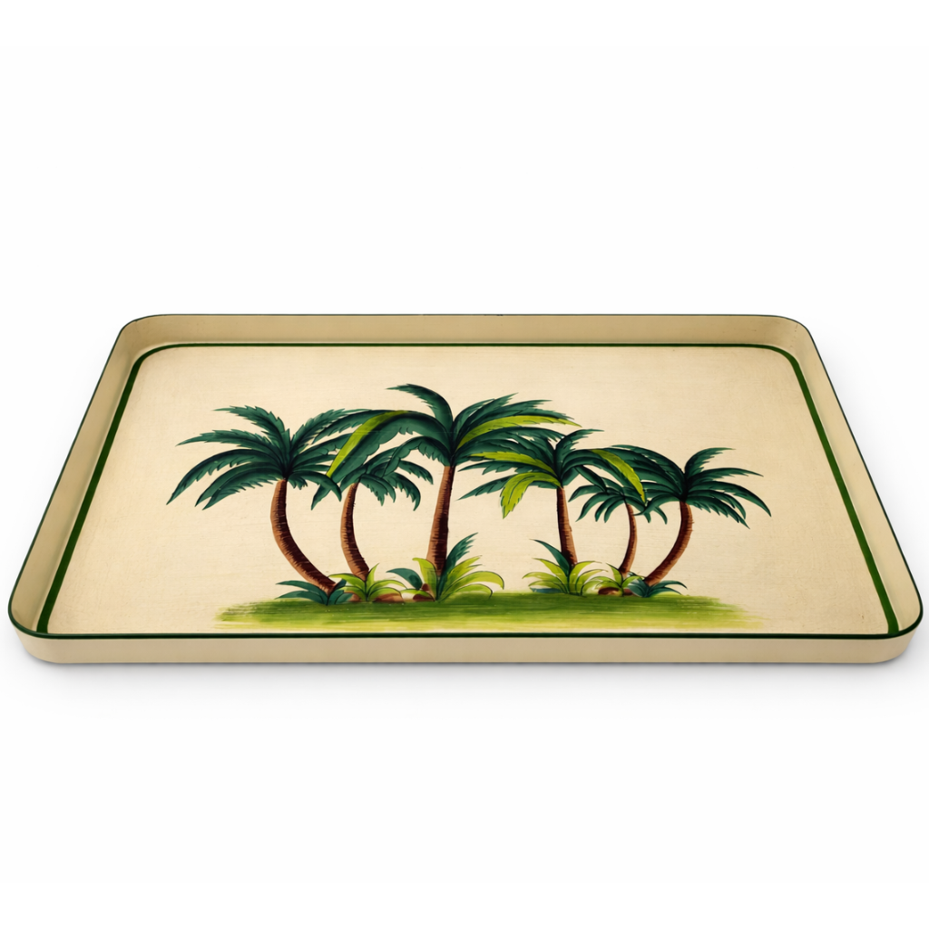 Bandeja de hierro pintada a mano - Palmeras