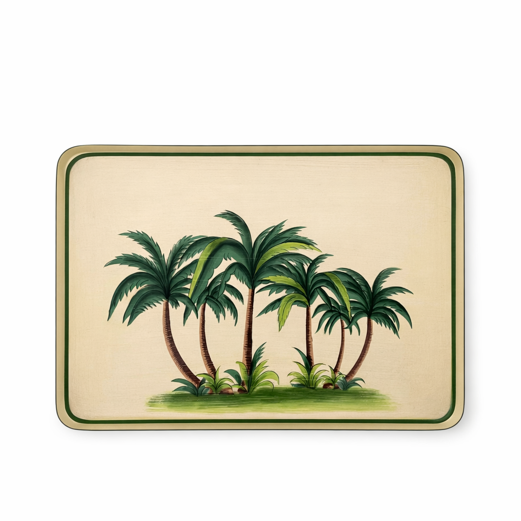 Bandeja de hierro pintada a mano - Palmeras