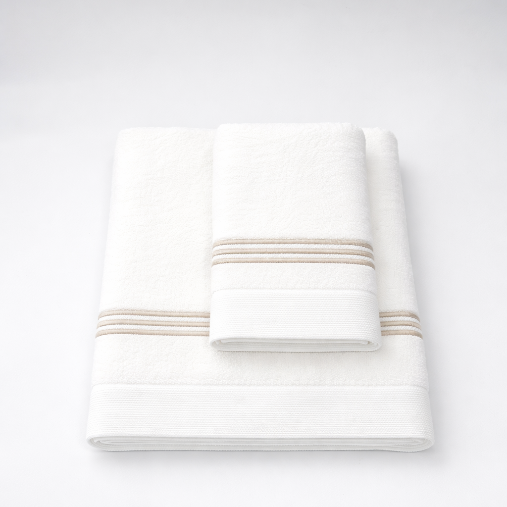 Juego de Toallas Blancas Rizo 2 Cabos 600g/m²